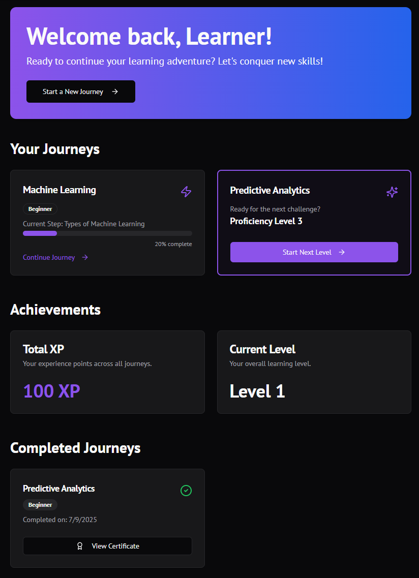 Learning Companion App Screenshot